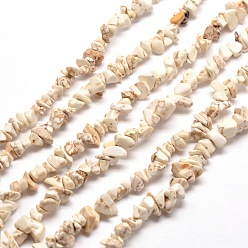 Magnesite Magnesite Chip Bead Strands, Dyed, 5~8x5~8mm, Hole: 1mm, about 31.5 inch