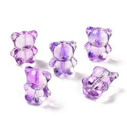 Dark Violet Handmade Lampwork Beads, Bear, Dark Violet, 14x12x9mm, Hole: 1.2mm