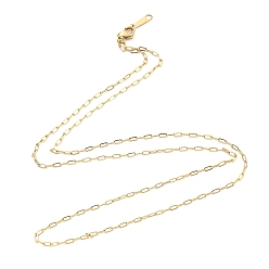 Golden 304 Stainless Steel Paperclip Chain Necklace for Women, Golden, 24.37 inch(61.9cm)