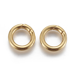 Oro 1 puerta de resorte de acero inoxidable, o anillos, revestimiento de iones (ip), anillo, dorado, 304 calibre, 10 mm, diámetro interior: 15x2.5 mm