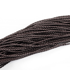 Кокосово-Коричневый Плетеные имитация кожаные шнуры, круглая фурнитура для браслета, кокосового коричневый, 3x3 мм, около 103.89 ярдов (95 м) / пачка