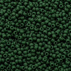 (47HF) Opaque Frost Pine Green Toho perles de rocaille rondes, perles de rocaille japonais, (47 hf) vert pin givré opaque, 11/0, 2.2mm, Trou: 0.8mm, environ5555 pcs / 50 g