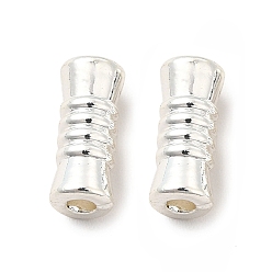 Silver Long-Lasting Plated Alloy Beads, Cadmium Free & Nickel Free & Lead Free, Groove Column, Silver, 9.5x4mm, Hole: 1.6mm