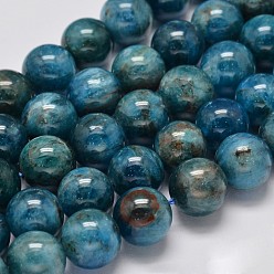 Apatita Apatita hebras de perlas redondas naturales, 12 mm, agujero: 1 mm, sobre 33 unidades / cadena, 15.5 pulgada