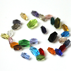 Couleur Mélangete Imitations de perles de cristal autrichien, grade de aaa, facette, colonne, couleur mixte, 8x5.5mm, Trou: 0.7~0.9mm
