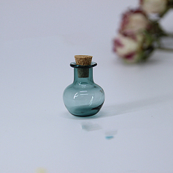 Стально-синий Орнамент из пробковых бутылок лэмпворк, пустые бутылки желаний, флаконы своими руками для подвесных украшений, стальной синий, 1.7x2.2 см