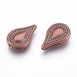 Red Copper CCB Plastic Beads, Teardrop, Red Copper, 25x16.5x5mm, Hole: 1.5mm