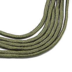 Vert Olive Foncé 7 âmes intérieures cordes en polyester et spandex, couleur unie, pour la fabrication de bracelets en corde, vert olive foncé, 4~5mm, environ 109.36 yards (100m)/paquet, 420~500g / bundle