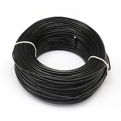 Black Round Aluminum Wire, for Jewelry Making, Black, 15 Gauge, 1.5mm, about 328.08 Feet(100m)/500g