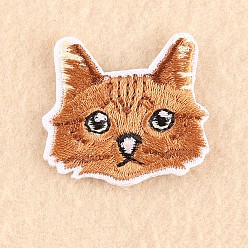 Chocolate Computerized Embroidery Cloth Iron on/Sew on Patches, Costume Accessories, Appliques, Cat, Chocolate, 3.5x3.7cm