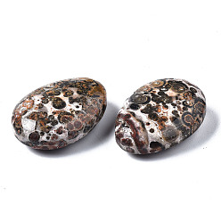 Léopard Pendentifs en jaspe en peau de léopard naturel, larme, 25x18x8~9mm, Trou: 1.6mm