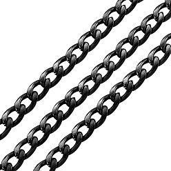 Electrophoresis Black 304 chaînes en acier inoxydable torsadés, gourmettes, non soudée, avec bobine, électrophorèse noir, 9x6x1mm, environ 32.8 pieds (10 m)/rouleau