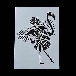 Oiseau Modèles de pochoirs de peinture de dessin creux en plastique, pour la peinture sur scrapbook tissu carreaux sol meubles bois, oiseau, 291x210x0.3mm