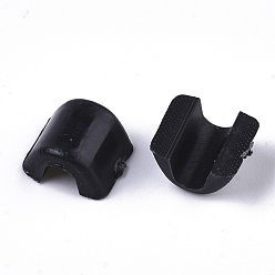 Black Opaque AS Plastic Base Buckle Hair Findings, for Hair Tie Accessories Making, Black, 7x7.5x4mm, about 4000pcs/bag