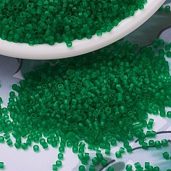 (DB0746) Verde Transparente Mate Cuentas de miyuki delica, cilindro, granos de la semilla japonés, 11/0, (db 0746) verde transparente mate, 1.3x1.6 mm, agujero: 0.8 mm, sobre 20000 unidades / bolsa, 100 g / bolsa