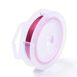 Deep Pink Round Copper Wire for Jewelry Making, Deep Pink, 0.3mm, about 328.08 Feet(100m)/roll