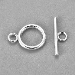 Argent 304 inoxydable fermoirs à bascule en acier, argenterie, anneau: 18.5x13.5x2 mm, trou: 3 mm, bar: 20x7x2 mm, Trou: 3mm