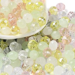 Champagne Yellow Glass Beads, Faceted, Rondelle, Champagne Yellow, 10x8mm, Hole: 1mm, about 67pcs/60g