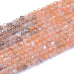 Multi-Moonstone Natural Multi-Moonstone Beads Strands, Faceted, Round, 3mm, Hole: 0.6mm, about 128pcs/strand, 15.16 inch(38.5cm)