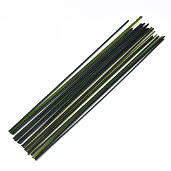 Green COE 85 Fusible Glass Rods, for DIY Creative Fused Glass Art Pieces, Green, 173~500x2~5.5mm, about 13pcs/bundle
