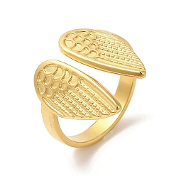 Настоящее золото 18K Ионное покрытие (ip) 304 кольца манжет из нержавеющей стали, открытые кольца для женщин, реальный 18 k позолоченный, внутренний диаметр: 17 мм