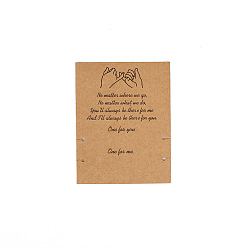 BurlyWood Tarjetas de presentación de collar y colgante de papel kraft retro, rectángulo con la palabra, burlywood, 9x7 cm
