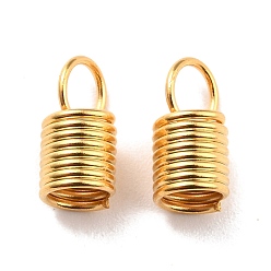 Real 18K Gold Plated 304 Stainless Steel Cord Ends, Column, Real 18K Gold Plated, 11x5.5mm, Hole: 4mm, Inner Diameter: 4mm