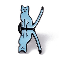 Letter K Pin de esmalte de letra inicial de gato, Broche de dibujos animados de aleación negra de electroforesis para ropa de mochila, letter.k, 30x14.5x2 mm, pin: 1.2 mm
