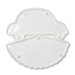 White DIY Pendant Silicone Molds, for Doorplate, Indicator Making, Resin Casting Molds, For UV Resin, Epoxy Resin Jewelry Making, Car & Fan, White, 250x250x9.5mm, Hole: 9.5mm
