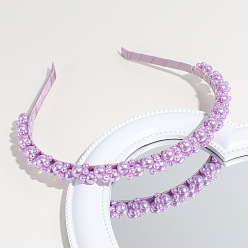 Фиолетовый Однотонная пластиковая лента для волос с имитацией жемчуга, аксессуары для волос для женщин девушка, фиолетовые, 150x135 мм