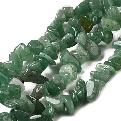 Aventurine Verte Naturelles aventurine verte brins de perles, puce, classe ab, 3~16x3~8mm, Trou: 0.7mm, 32.28'' (82 cm)