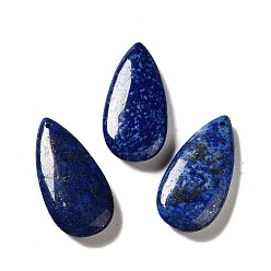 Lapislázuli Naturales lapis lazuli colgantes, encanto de lágrima, 39~39.5x19~19.5x6.5~7 mm, agujero: 1.2 mm