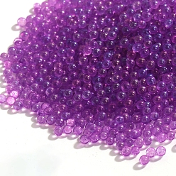 Purple Luminous DIY Nail Art Decoration Mini Glass Beads, Tiny Caviar Nail Beads, Glow In The Dark, Round, Purple, 2mm