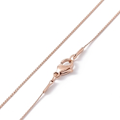 Rose Gold Ion Plating(IP) 304 Stainless Steel Serpentine Chain Necklace for Men Women, Rose Gold, 15.75 inch(40cm)