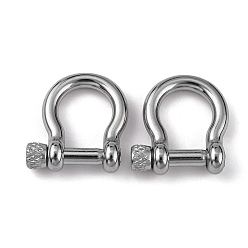 Stainless Steel Color 304 Stainless Steel D-Ring Anchor Shackle Clasps, for Bracelets Making, Stainless Steel Color, 24x21~23x6~7mm