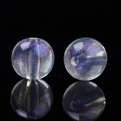 Clair Perles acryliques transparentes, poudre de scintillement, ronde, clair, 11.5x11mm, Trou: 2mm, environ520 pcs / 500 g