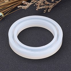 Blanc Moules de bricolage en silicone, moules de résine, pour la résine UV, fabrication de bijoux en résine époxy, blanc, 68x11 mm, diamètre intérieur: 56 mm