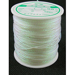 White Metallic Thread, Embroidery Thread, White, 0.8mm/strand, about 109.36 yards(100m)/roll