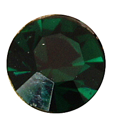 Emerald Brass Rhinestone Beads, Grade A, Nickel Free, Silver Metal Color, Round, Emerald, 6mm, Hole: 1mm