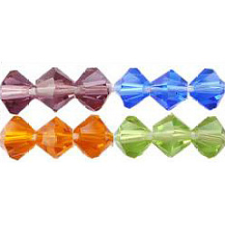 Mixed Color Crystal Glass Beads Strands, Top Drilled Beads, Faceted, Teardrop, Mixed Color, 13x6mm, Hole: 1mm, about 100pcs/strand, 16.5 inch