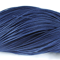 Prussian Blue Round Waxed Polyester Cord, Taiwan Waxed Cord, Twisted Cord, Prussian Blue, 1.5mm, about 415.57 yards(380m)/bundle