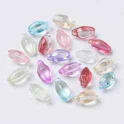 Mixed Color Transparent Spray Painted Glass Pendants, Mixed Style, Bud, Mixed Color, 15x8.5x7.5mm, Hole: 1.2mm