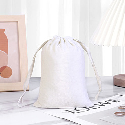Blanco Bolsas de almacenamiento de terciopelo, bolsa de embalaje de bolsas con cordón, Rectángulo, blanco, 10x8 cm