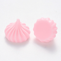 Pink Cabujones decodificados de resina, bollo relleno al vapor, alimento de imitación, rosa, 19~20x19 mm
