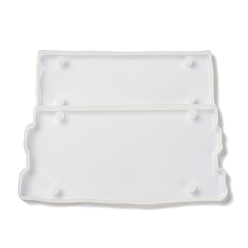 Blanco Diy colgante de moldes de silicona, para placa de puerta, elaboración de indicadores, moldes de resina, para resina uv, fabricación de joyas de resina epoxi, Rectángulo, blanco, 195x245x10 mm, agujero: 9.5 mm
