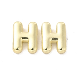 Letter H Alloy Beads, Long-Lasting Plated, Cadmium Free & Lead Free, Letter, Letter.H, 14x11x4.5mm, Hole: 2mm
