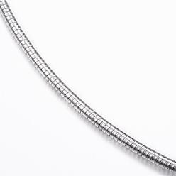 Stainless Steel Color 304 Stainless Steel Snake Chain Necklaces, with Lobster Clasps, Stainless Steel Color, 17.72 inch(45cm), 2mm
