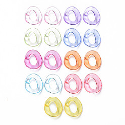Mixed Color Transparent Acrylic Linking Rings, Quick Link Connectors, for Cable Chains Making, Twisted Oval, Mixed Color, 19x16.5x2.5mm, Inner Diameter: 7x11mm, about 1060pcs/500g