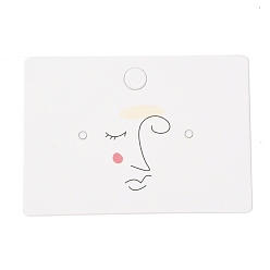 Body Rectangle Cardboard Jewlery Display Cards, for Earring Display, Face Pattern, 3.5x5x0.04cm, about 100pcs/bag