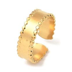 Real 18K Gold Plated 304 Stainless Steel Open Cuff Rings, Real 18K Gold Plated, US Size 6 3/4(17.1mm)